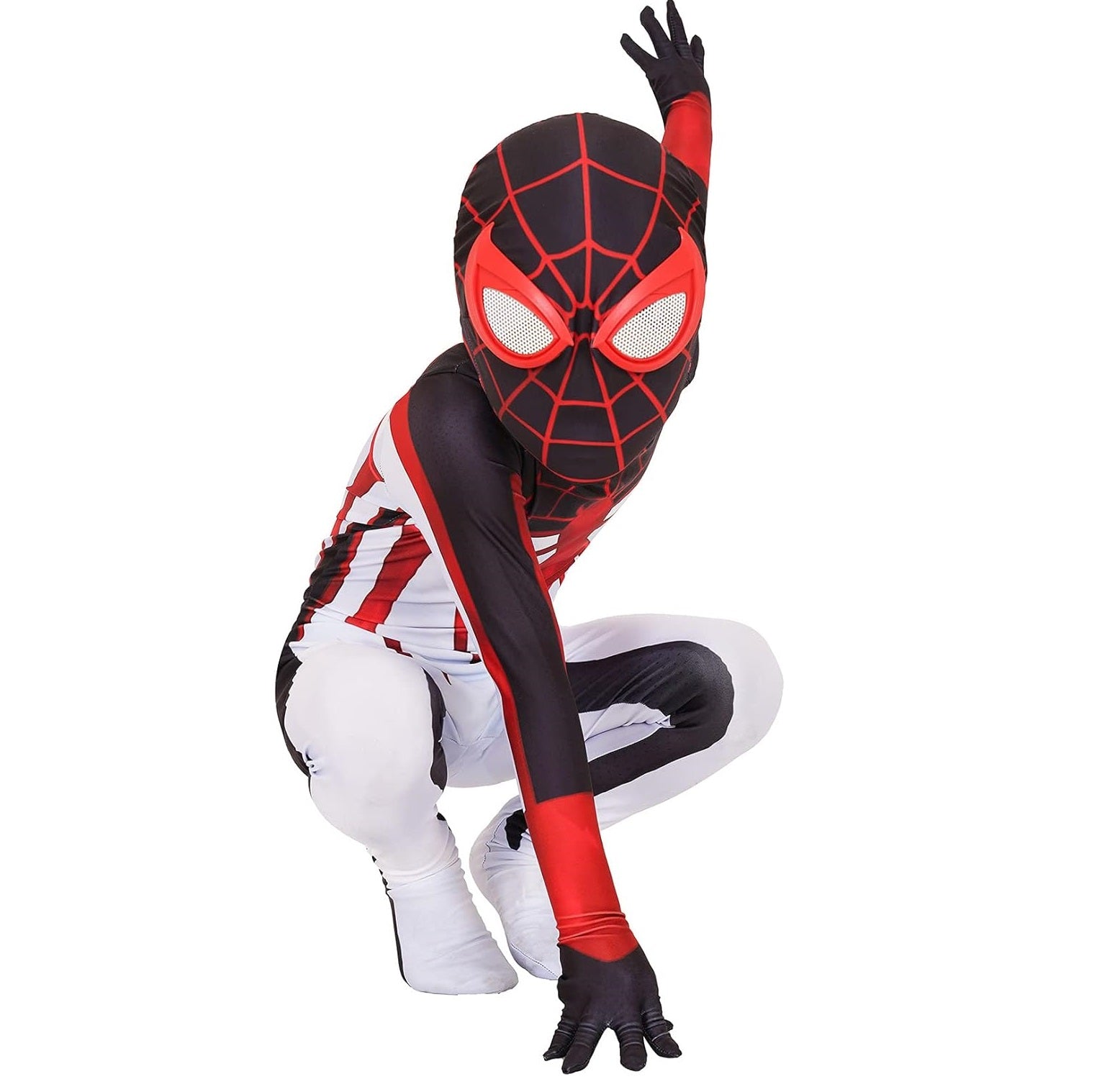 Fantasia Infantil Miles Morales Homem-Aranha Game ps5 Ultimate Crianças Traje