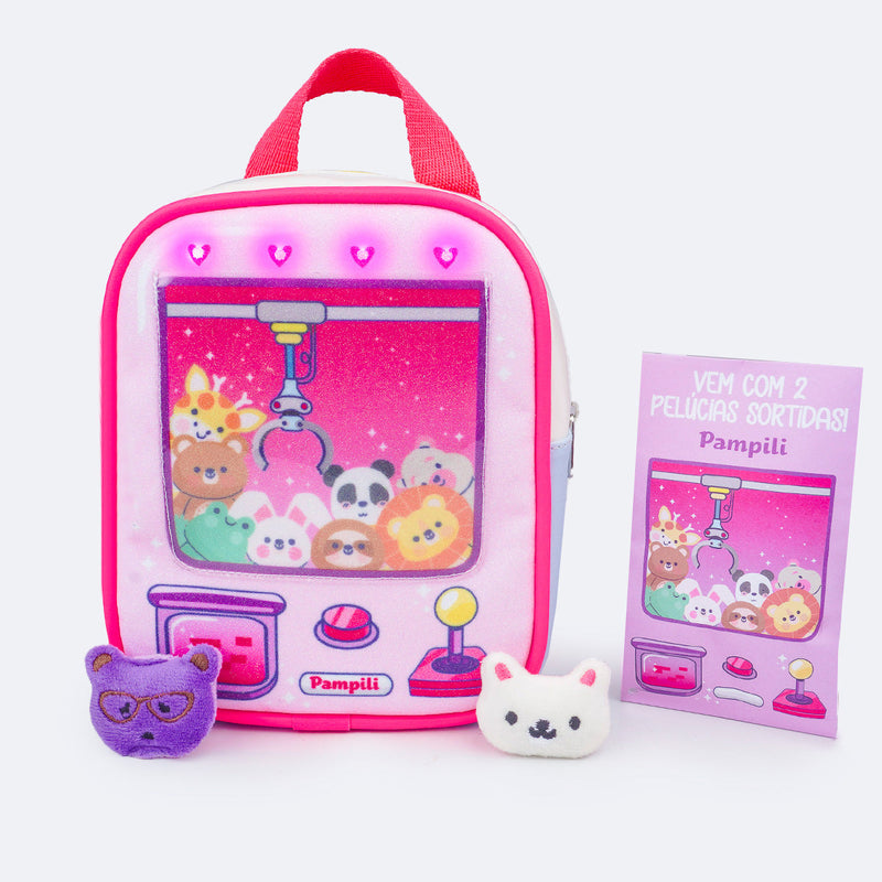 Bolsa de Led Infantil Pampili 2 em 1 Surprise Pelúcia Colorida - Vem com duas pelúcias