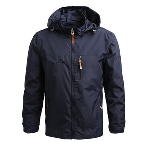 Jaqueta Masculina Casual  De Capuz Impermeável