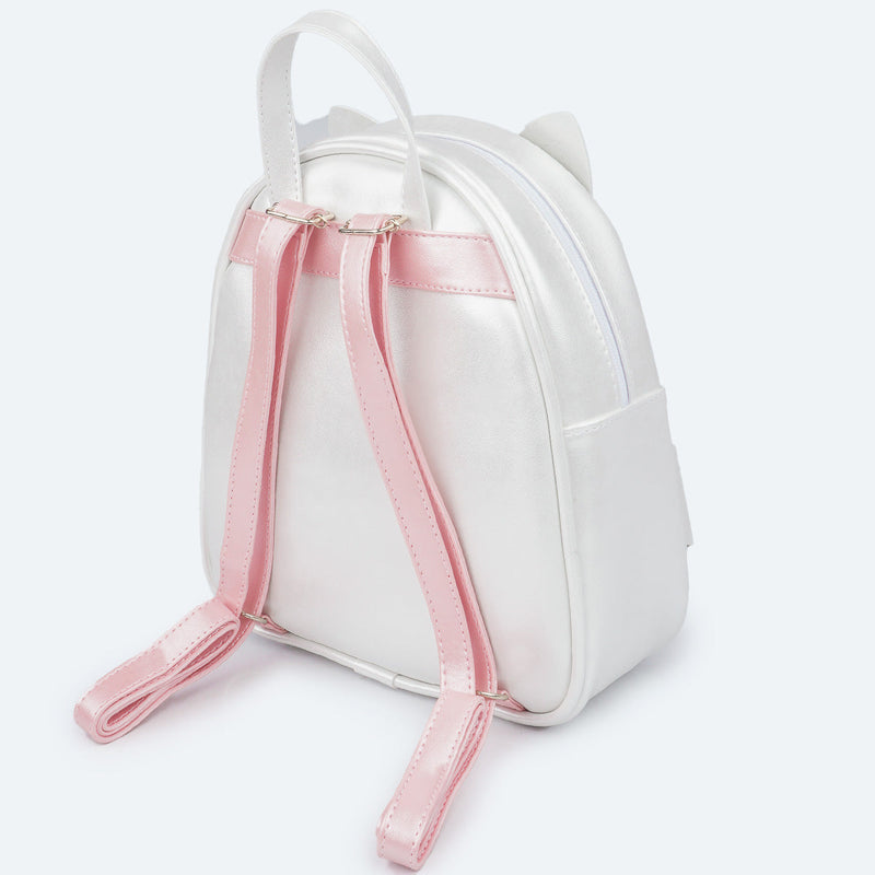 Mochila Infantil Pampili Gatinha Branca e Rosa