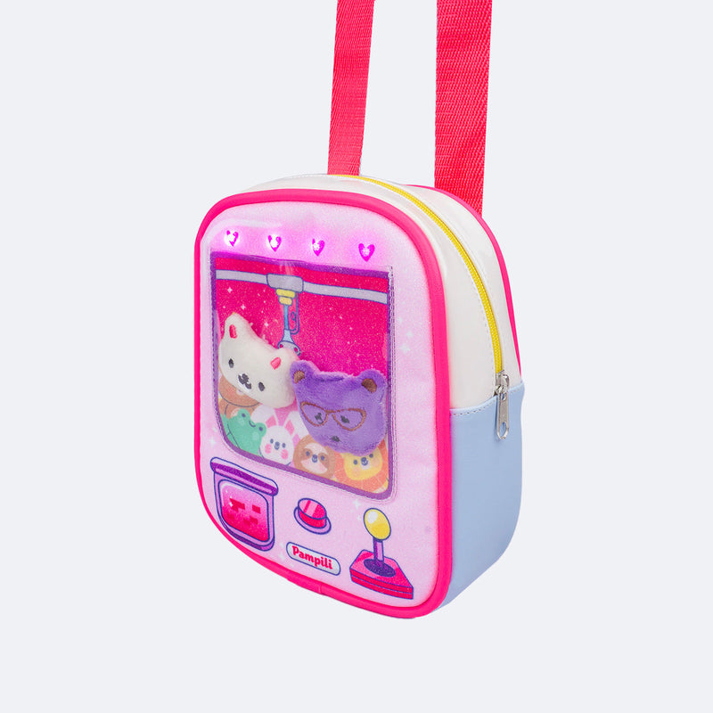 Bolsa de Led Infantil Pampili 2 em 1 Surprise Pelúcia Colorida - Vem com duas pelúcias