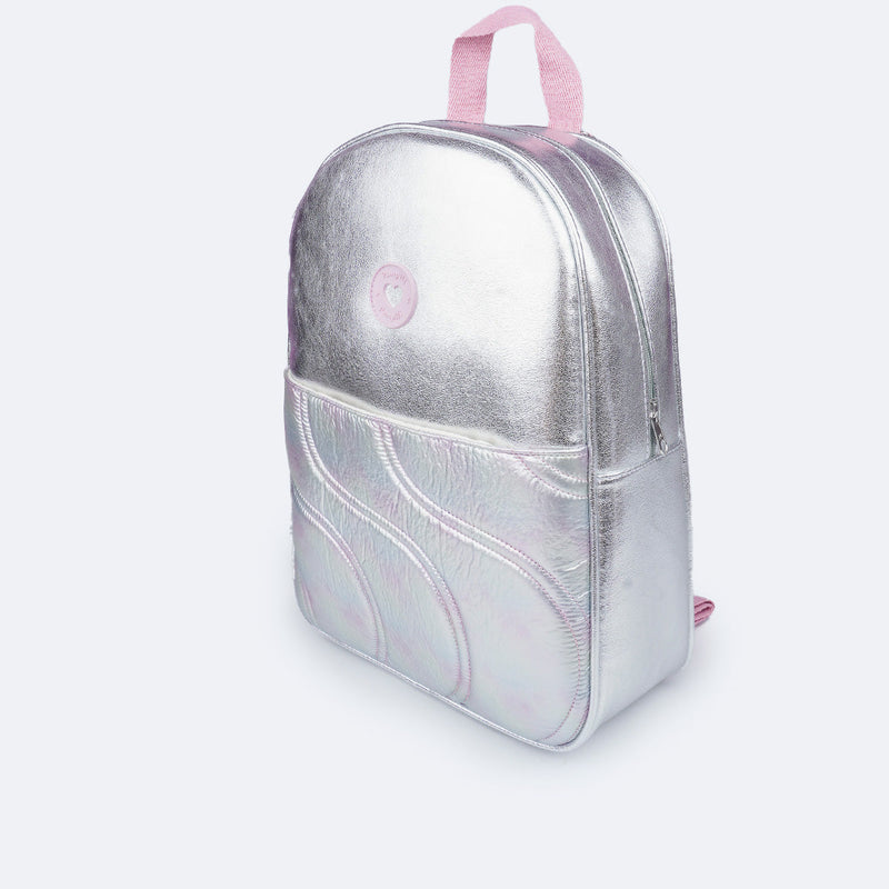 Mochila Infantil Pampili Matelassê Comfy Prata