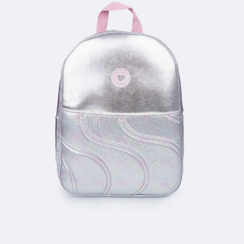 Mochila Infantil Pampili Matelassê Comfy Prata