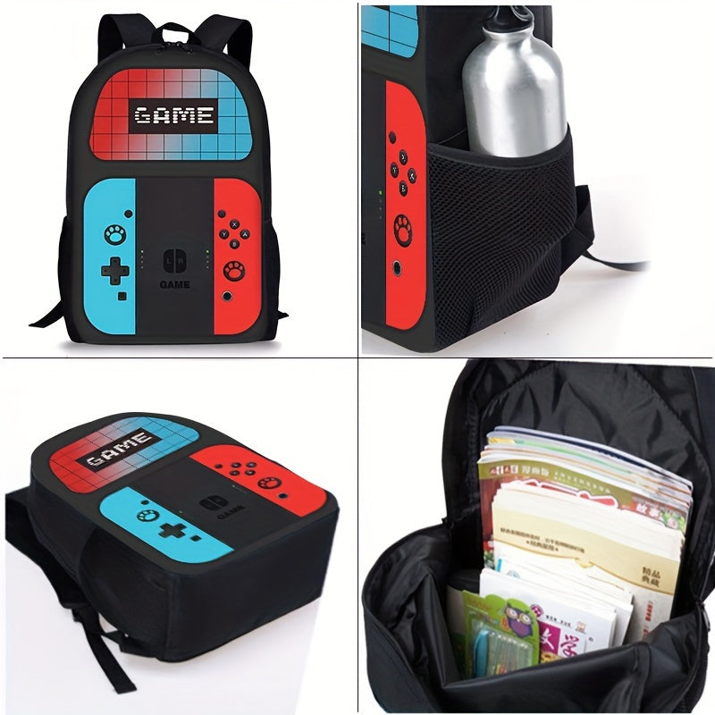 Kit Escolar Gamer com Alça Ajustável - Mochila, Lancheira e Estojo