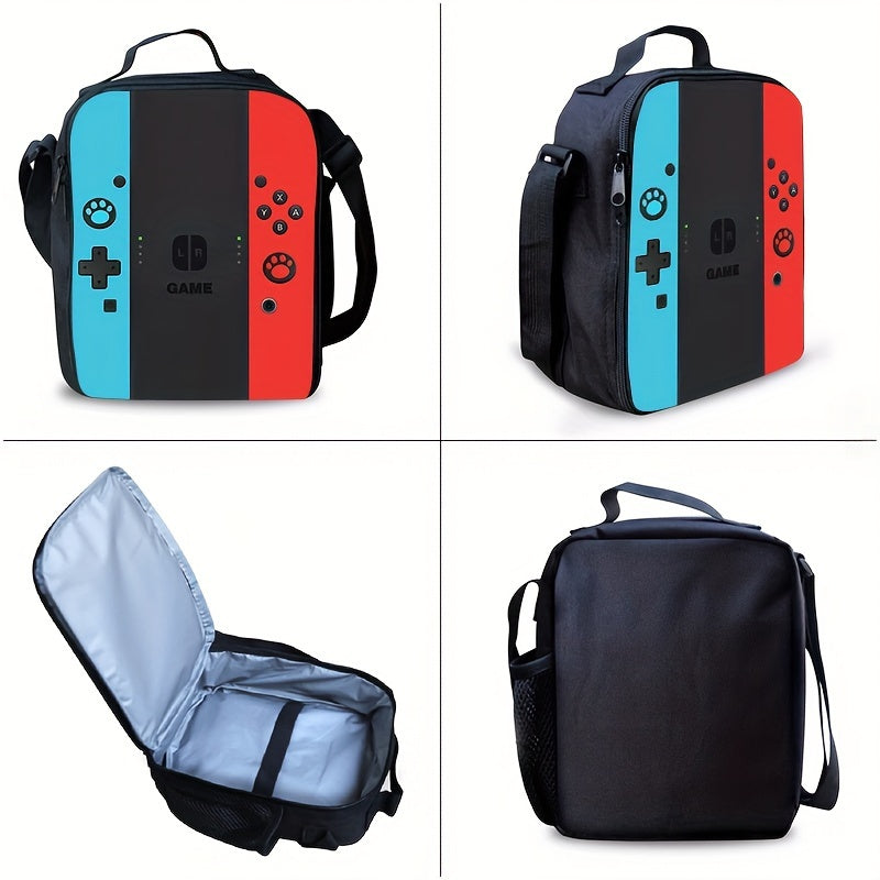 Kit Escolar Gamer com Alça Ajustável - Mochila, Lancheira e Estojo