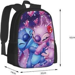 Kit Escolar Stitch e Angel - Mochila, Lancheira e Estojo