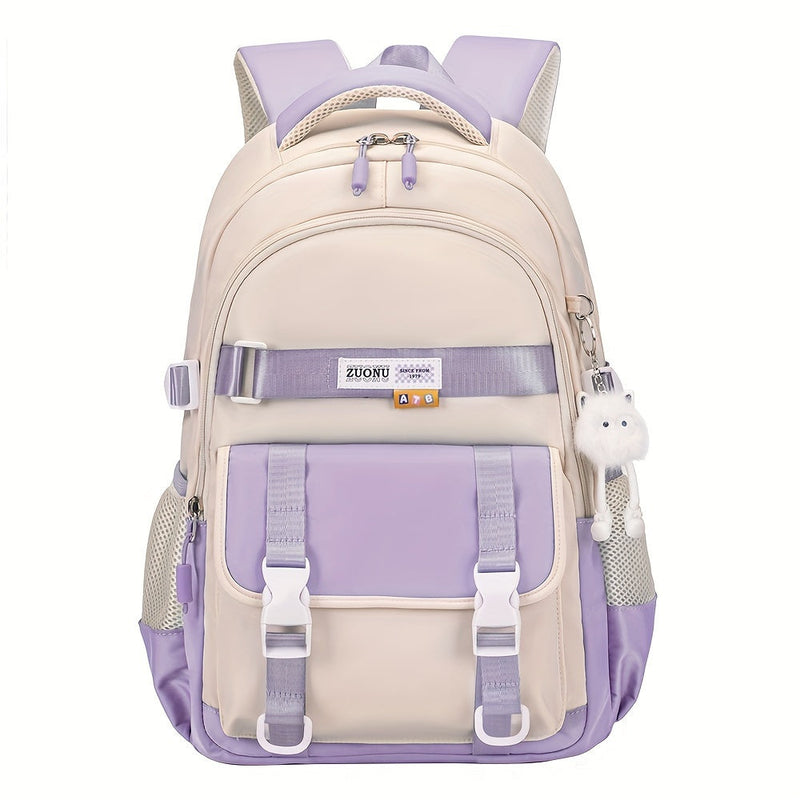 Mochila Escolar Casual Feminina com Chaveiro